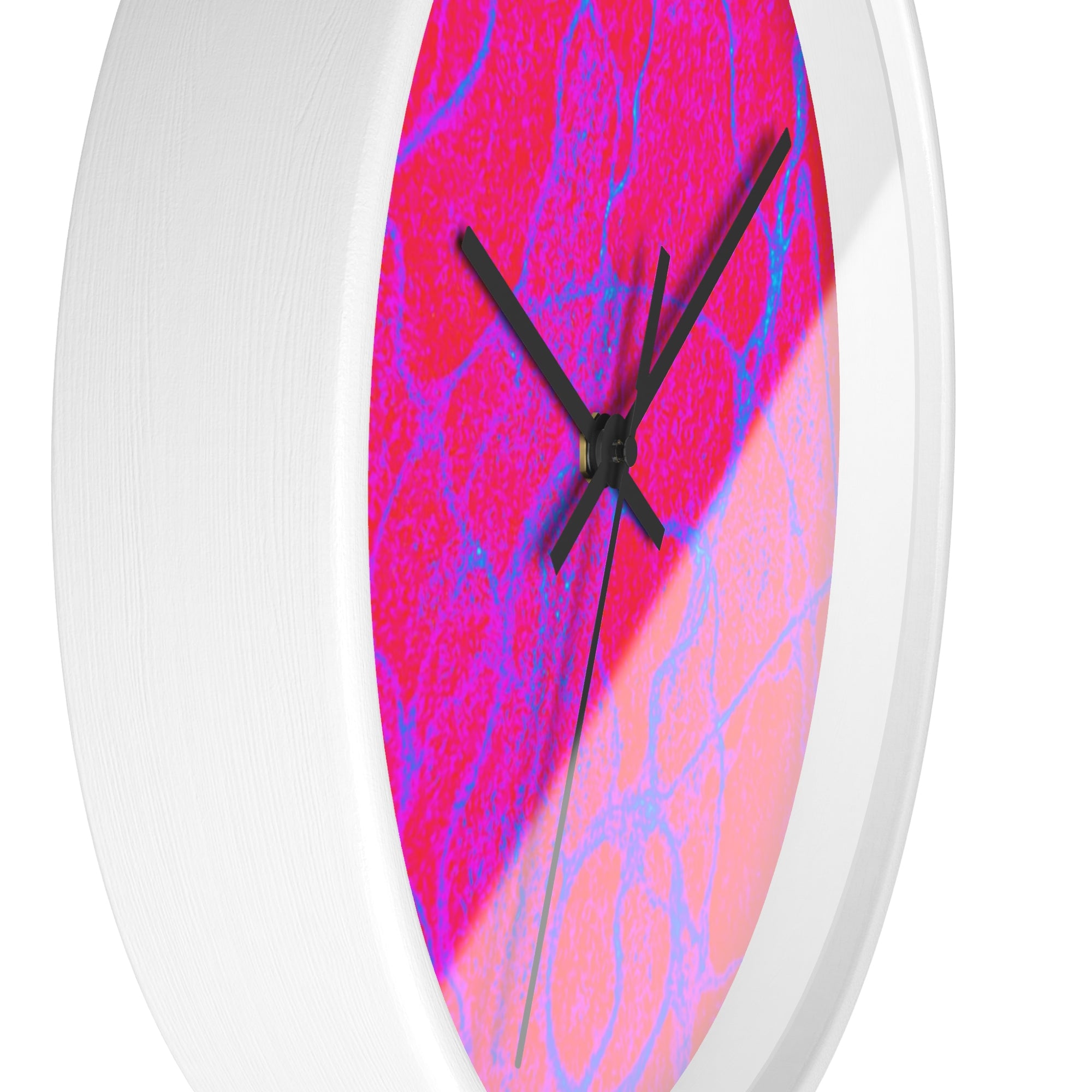 Hot Pink Fuchsia Abstract Wall Clock | Modern Pop Art Home Decor | Silent Unique Gift