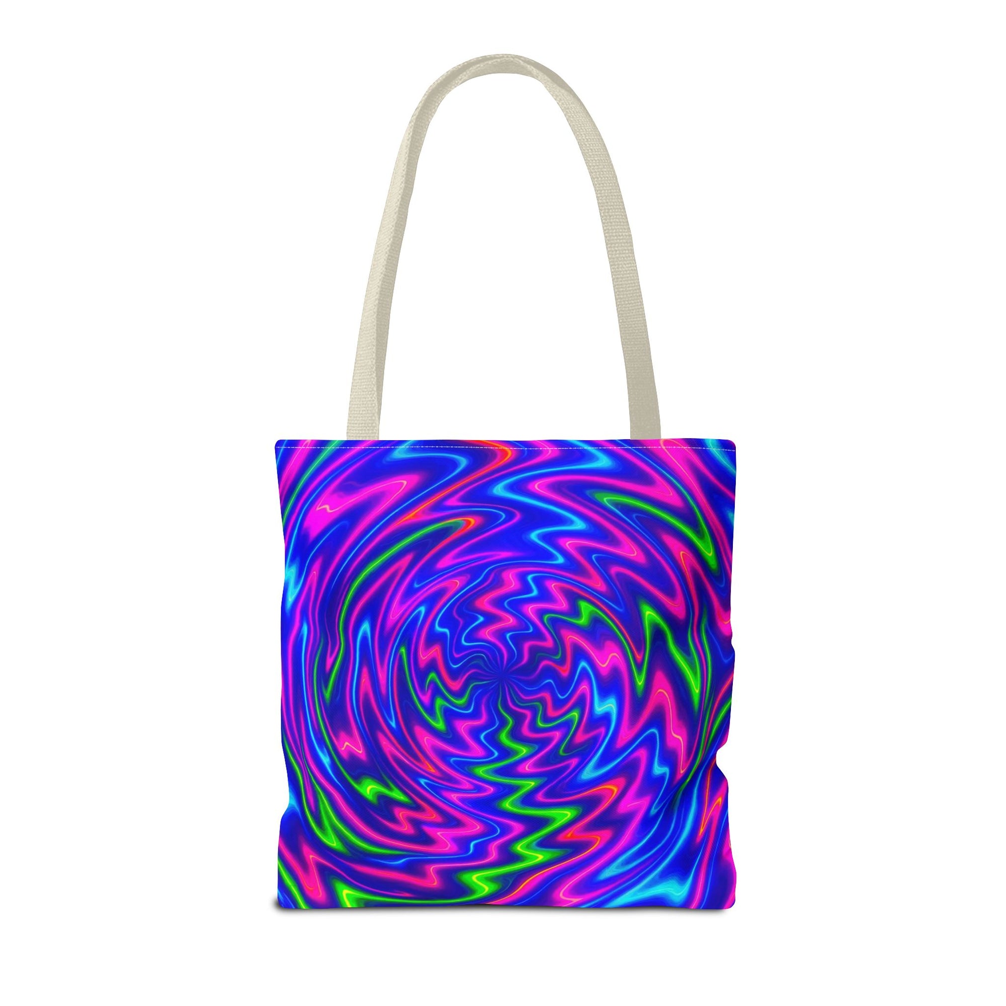Neon Psychedelic Tote | Colorful Swirl Art Bag