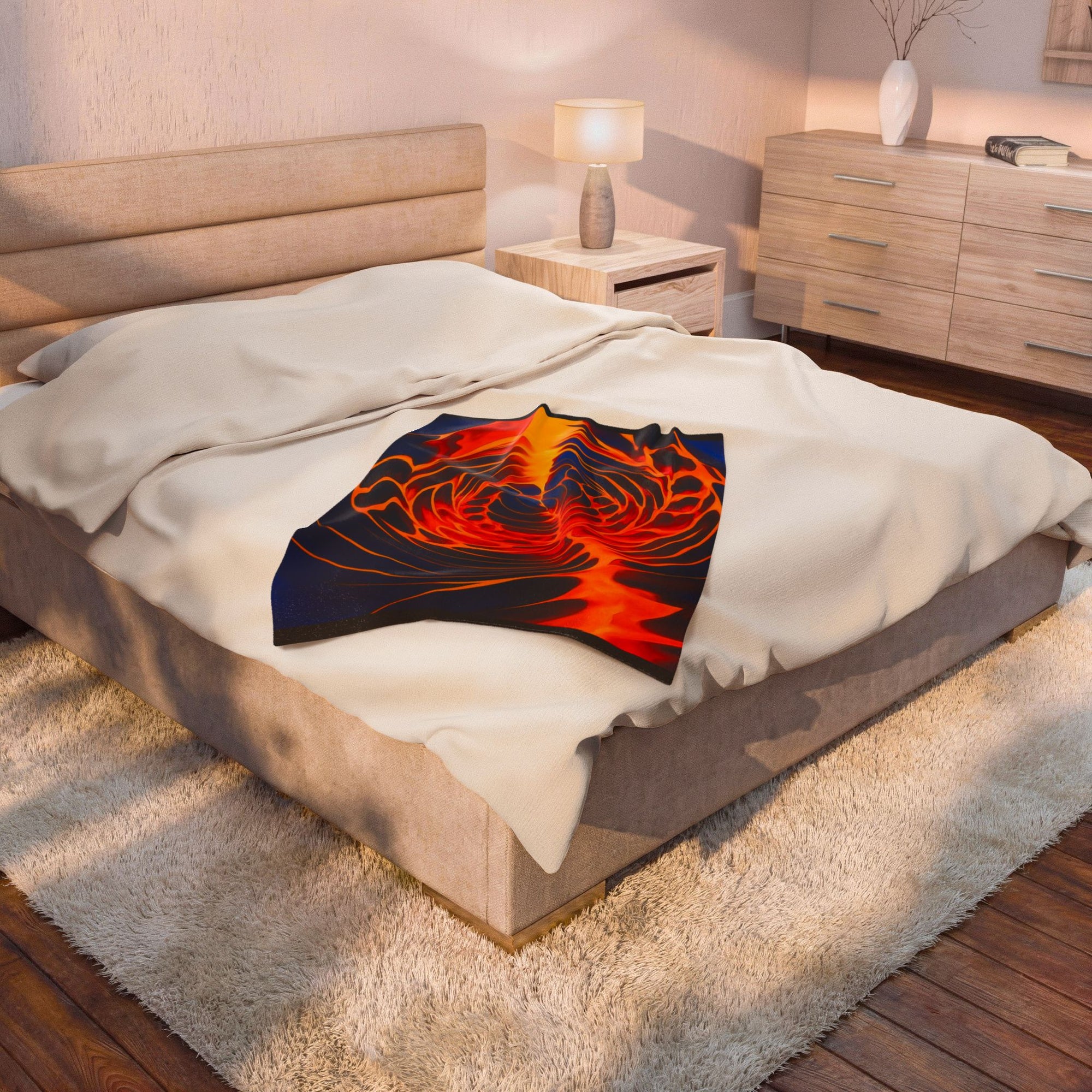 Abstract Spiral Plush Blanket | Cozy Velveteen Throw | Modern Home Decor