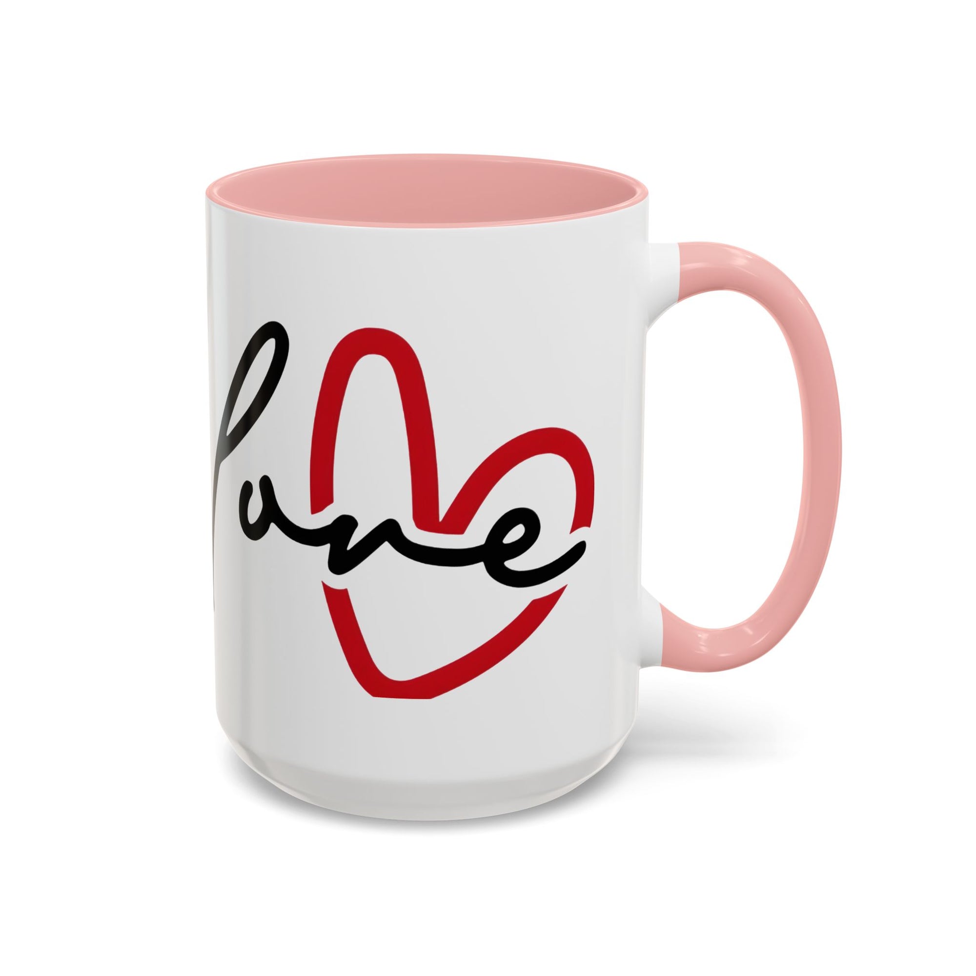 Romantic Love Mug | Heart Script Coffee Cup