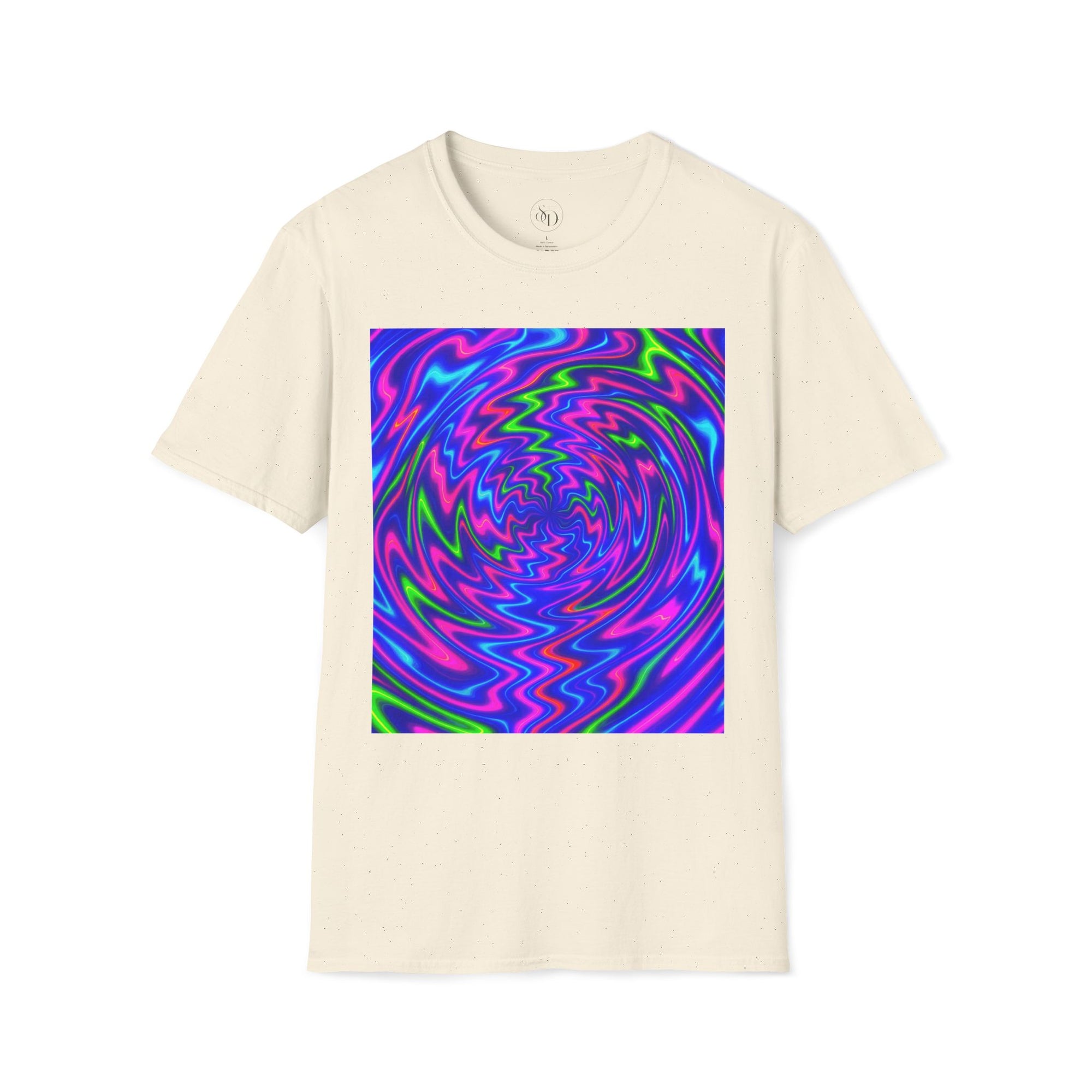 Neon Swirl Abstract T-Shirt | Lightweight Unisex Cotton Tee