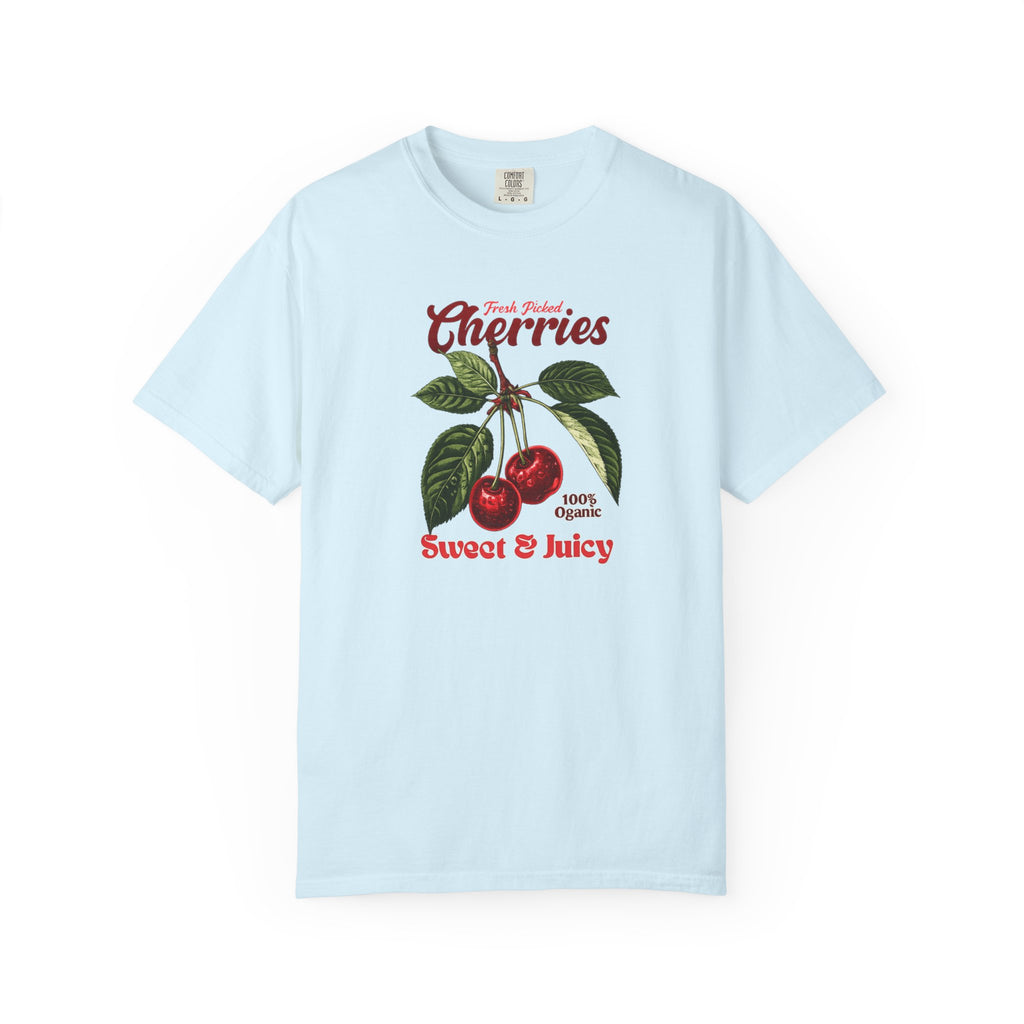 Cherry Vintage Tee — "Fresh Picked Cherries: Sweet & Juicy" Graphic T-Shirt