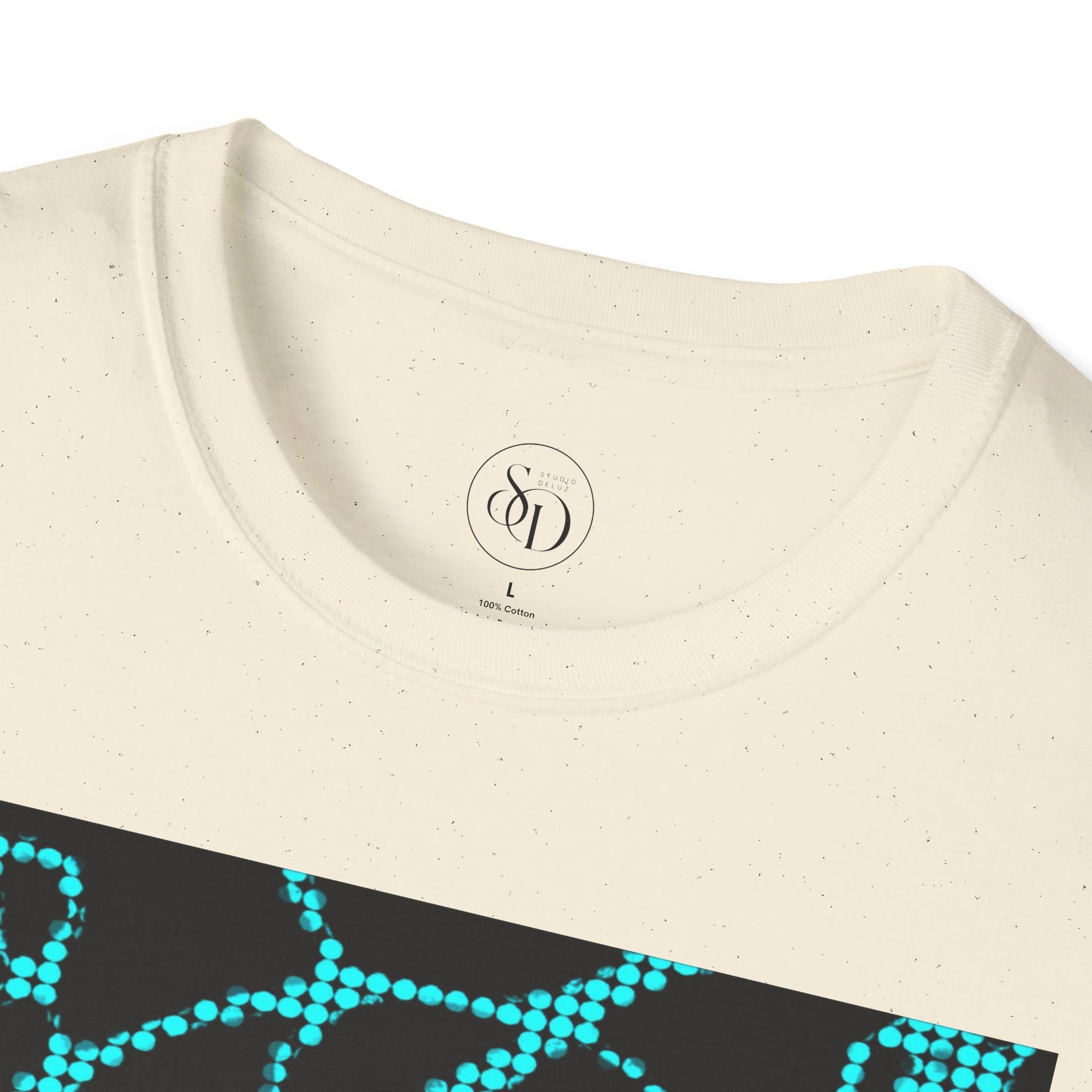 Neural Pattern T-Shirt | Black Turquoise Tech Aesthetic Tee