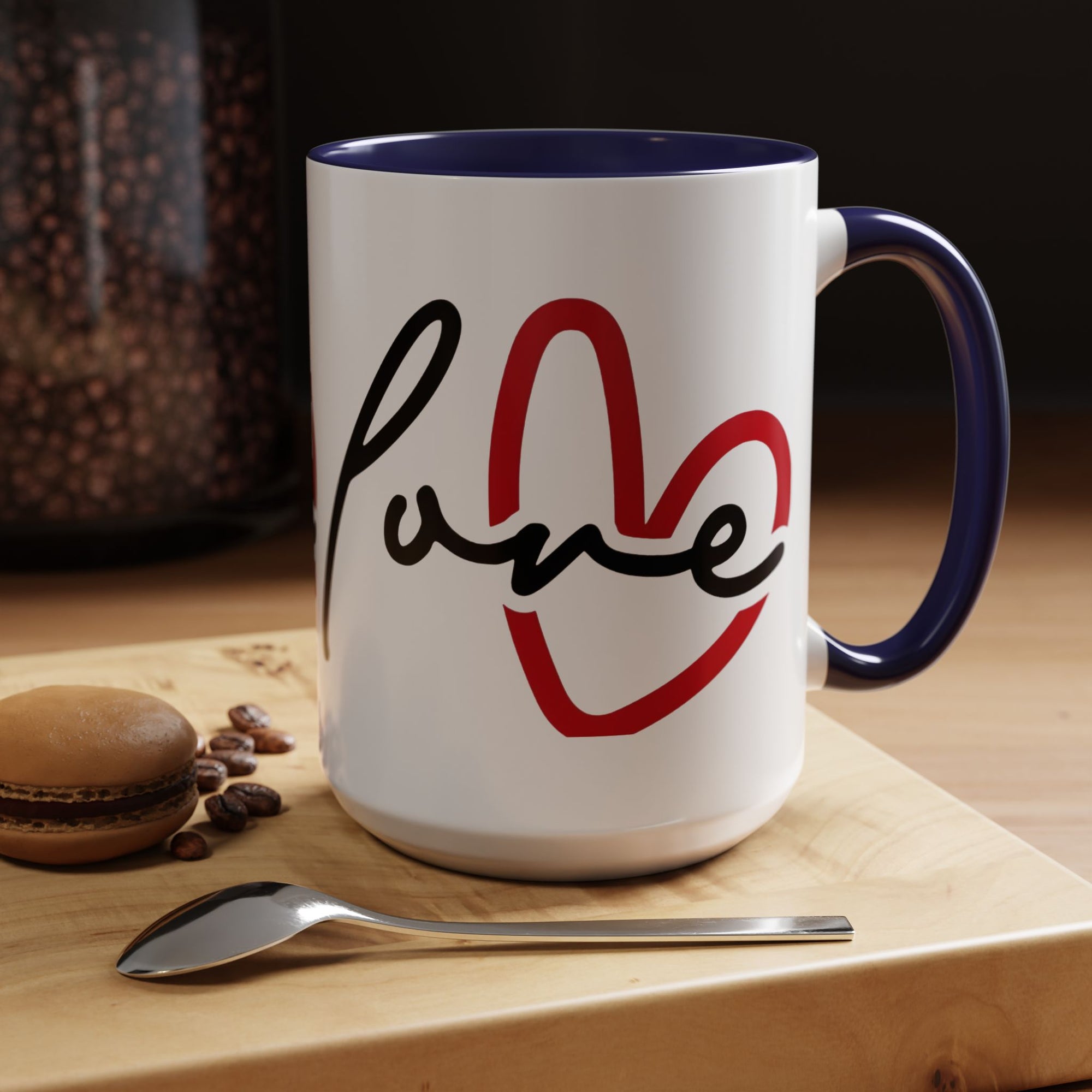 Romantic Love Mug | Heart Script Coffee Cup