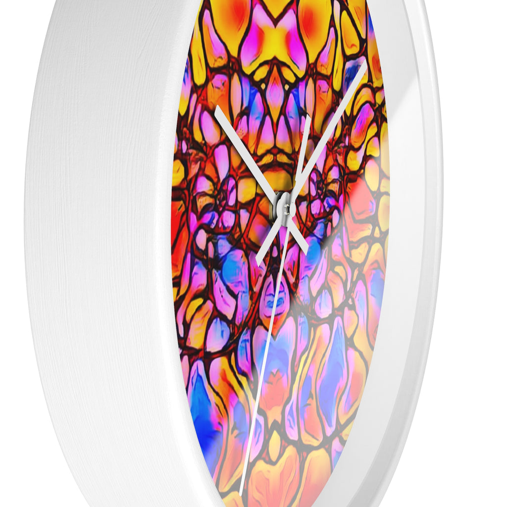 Kaleidoscope Wall Clock | Colorful Stained Glass Clock | Artistic Home Decor