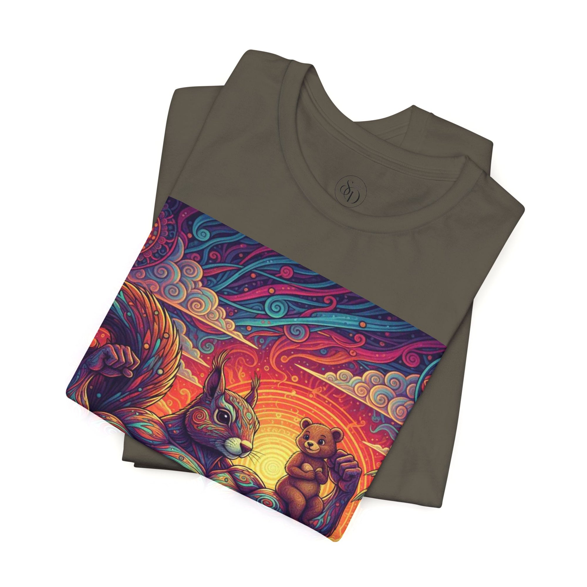 Muscular Squirrel Warrior T-Shirt | Fantasy Animal Design | Colorful Unisex Graphic Shirt