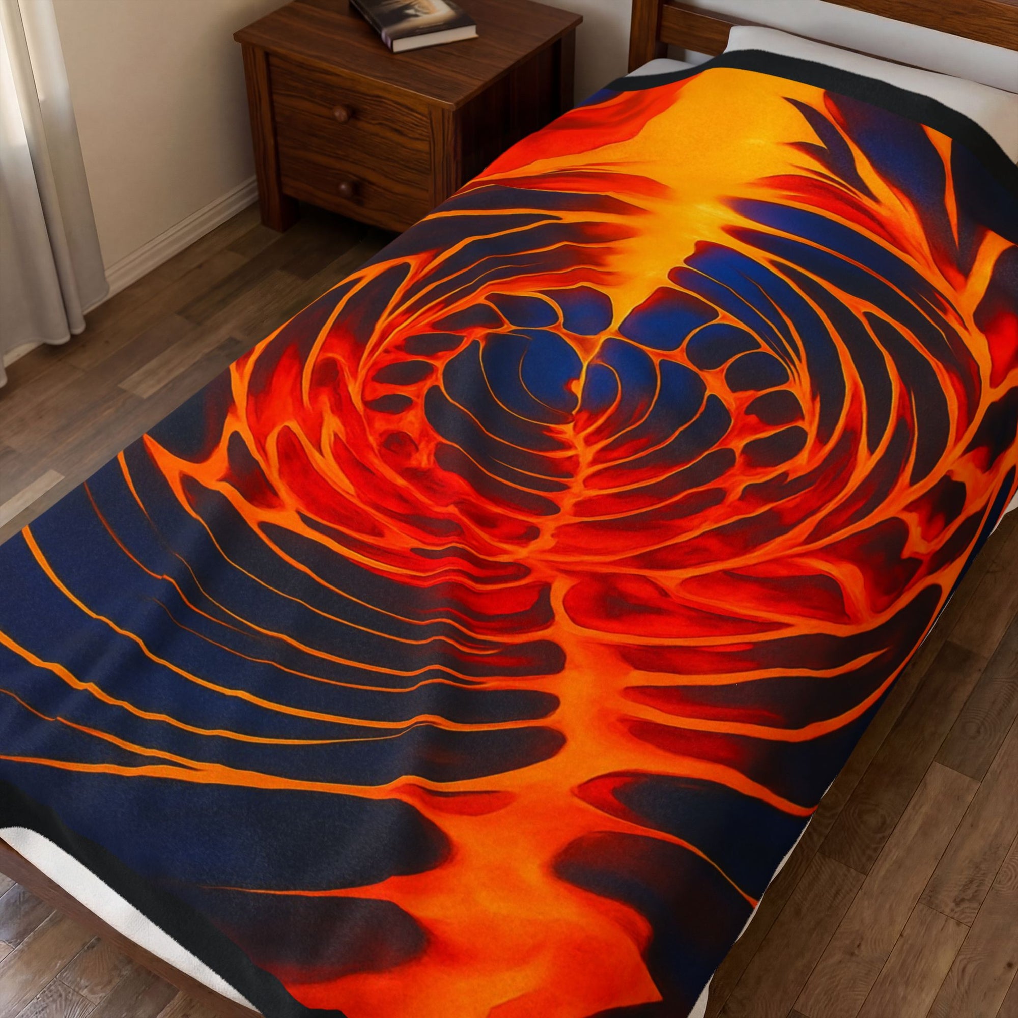 Abstract Spiral Plush Blanket | Cozy Velveteen Throw | Modern Home Decor