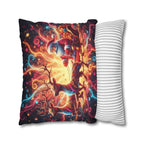 Santa Sleigh Throw Pillow | Christmas Reindeer Cushion