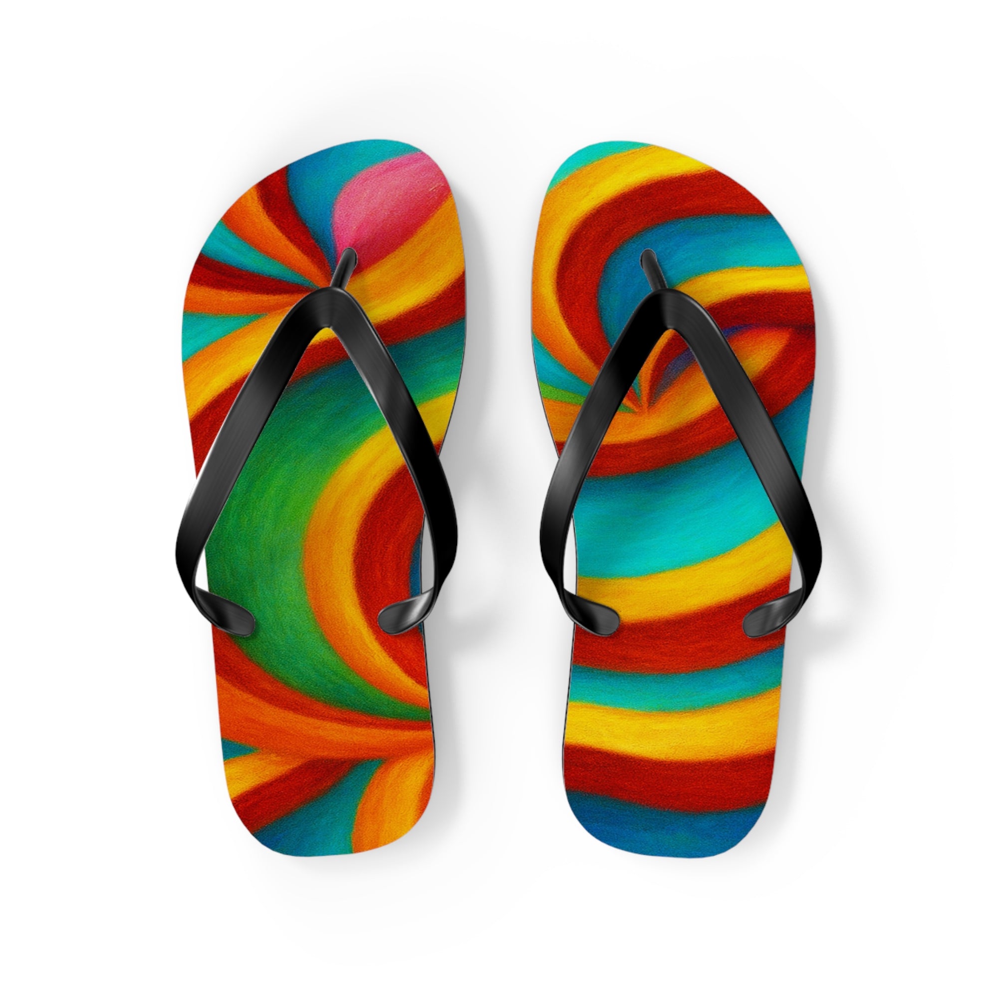 Colorful Artistic Flip Flops | Vibrant Summer Festival Sandals