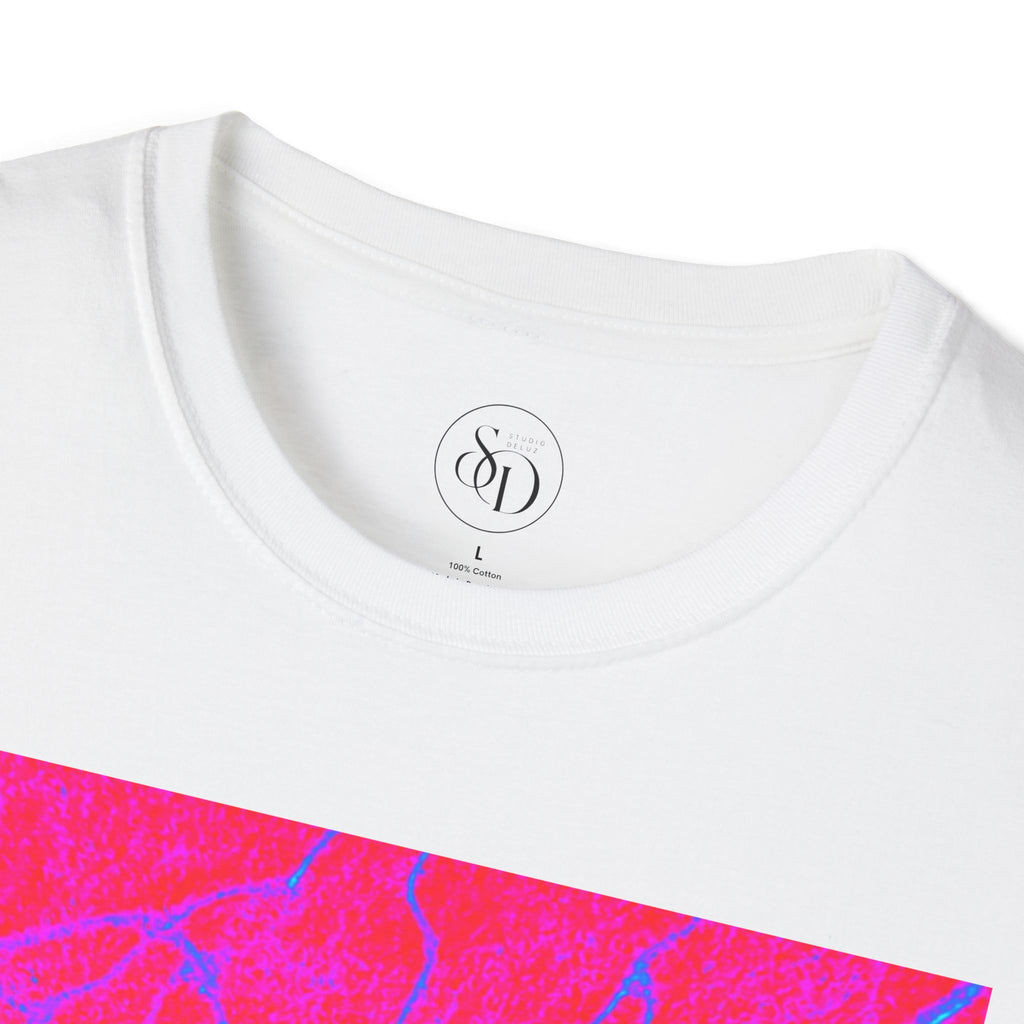 Neon Pink Plasma Abstract Unisex Tee | Vibrant Marble Graphic Shirt