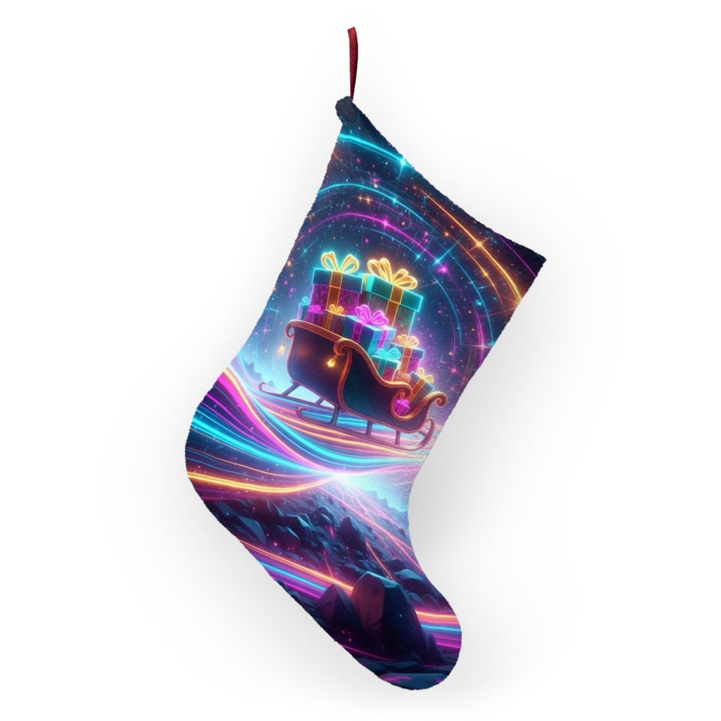 Neon Santa Sleigh Christmas Style Artwork