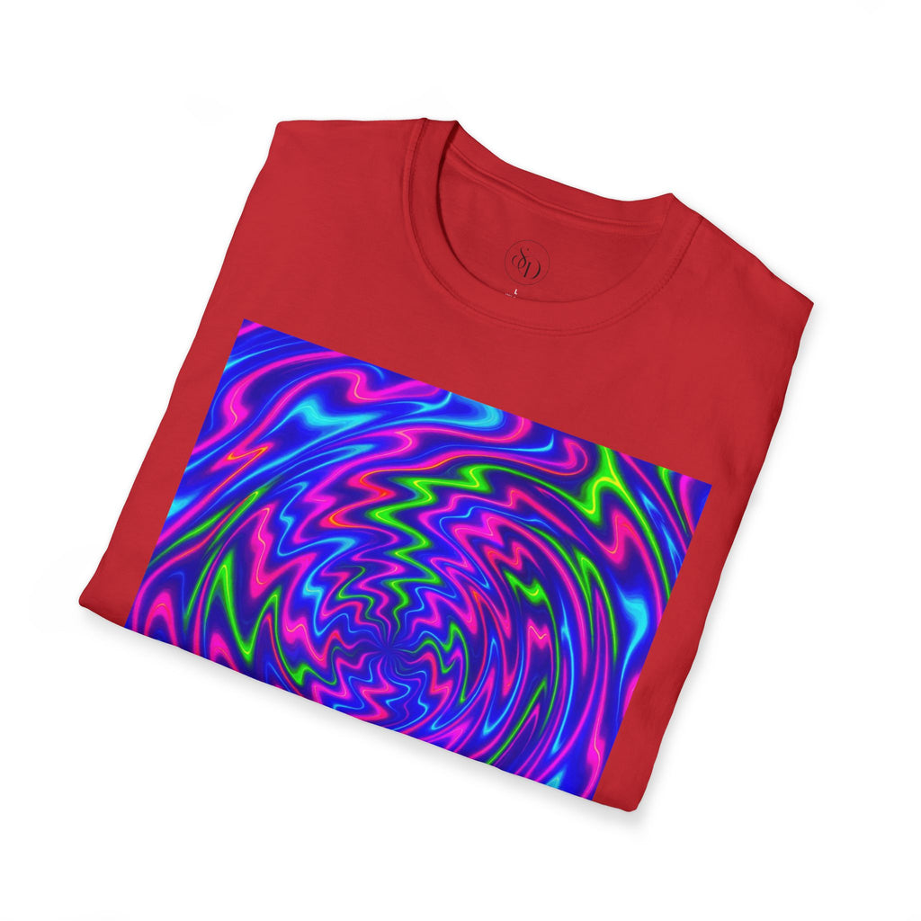 Neon Swirl Abstract T-Shirt | Lightweight Unisex Cotton Tee