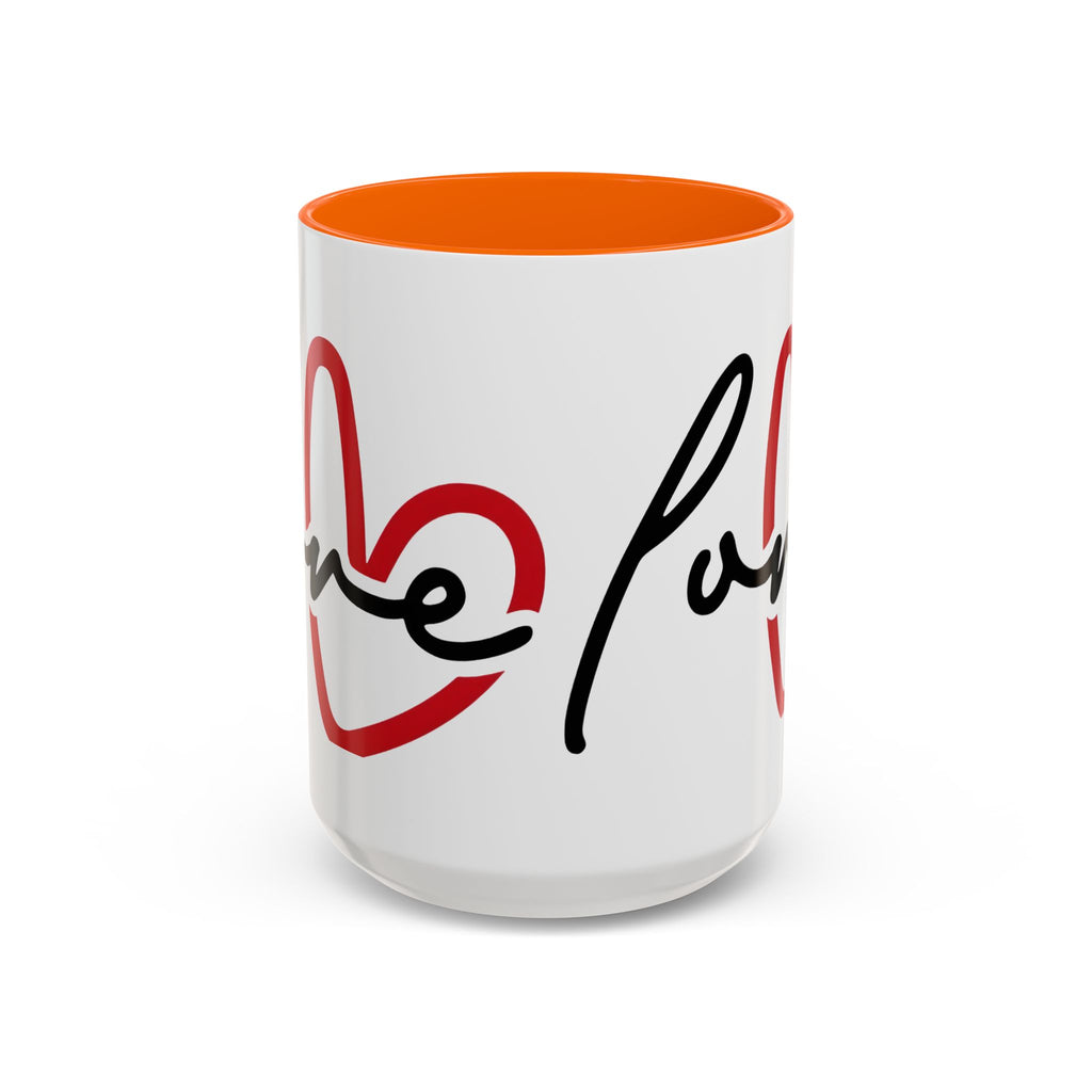 Romantic Love Mug | Heart Script Coffee Cup