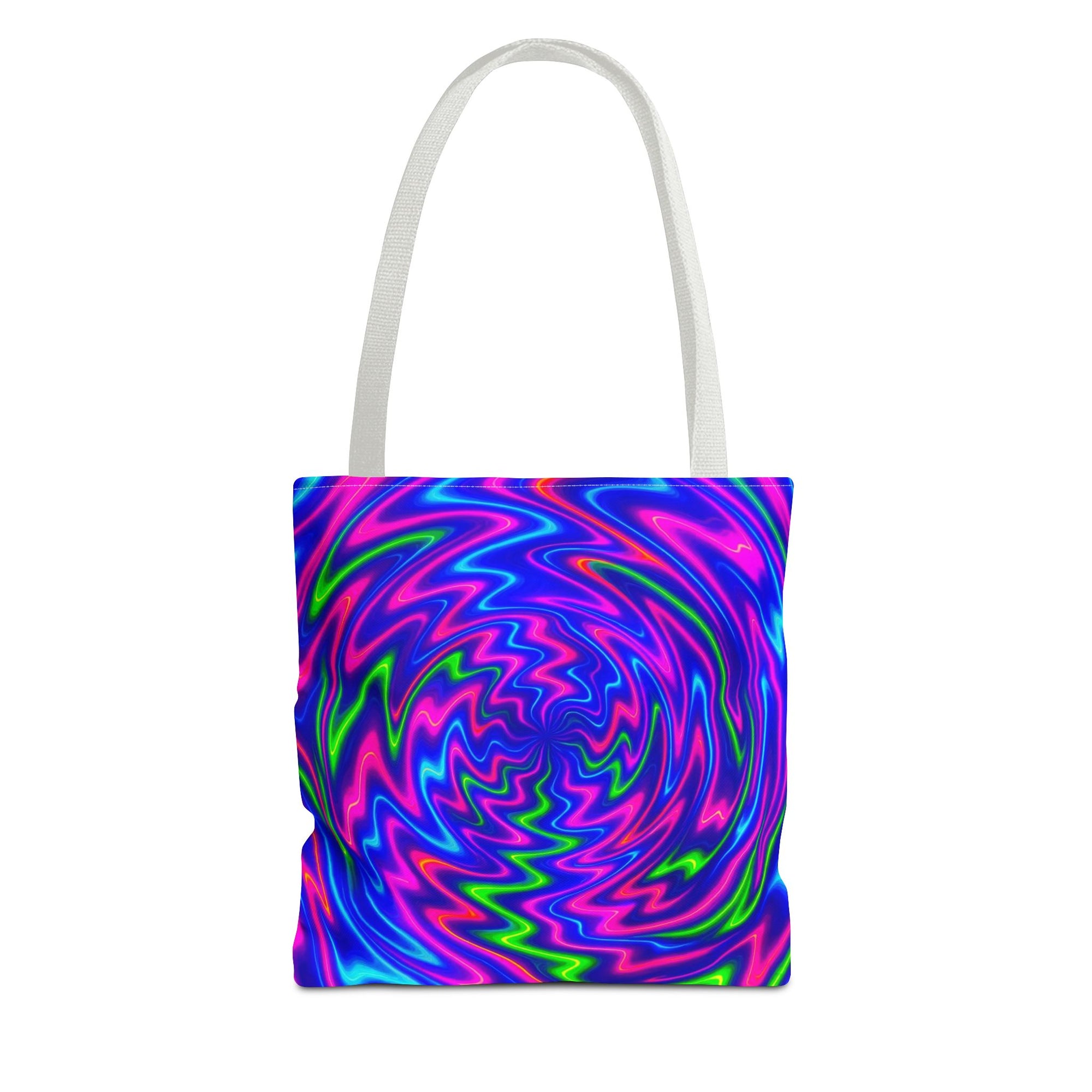 Neon Psychedelic Tote | Colorful Swirl Art Bag