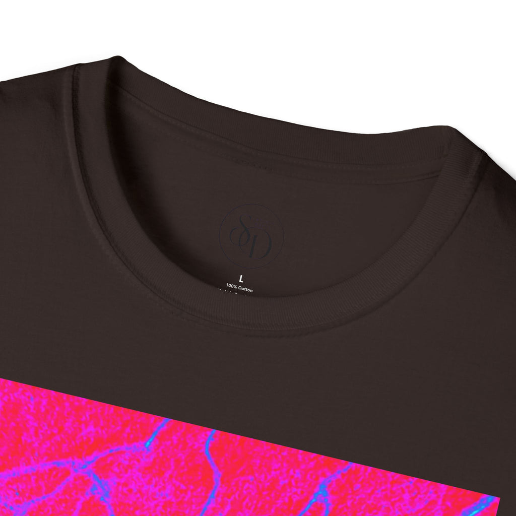 Neon Pink Plasma Abstract Unisex Tee | Vibrant Marble Graphic Shirt