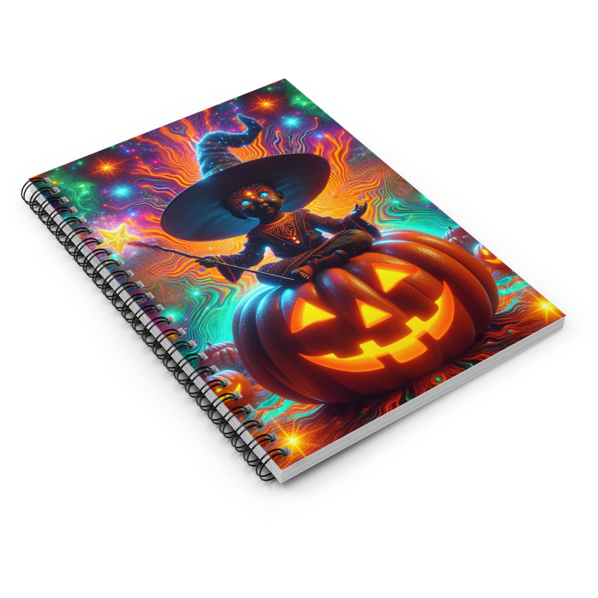 Psychedelic Halloween Notebook | Magic Pumpkin Witch Journal