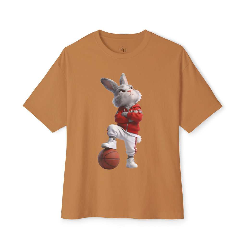 Oversized Bunny Basketball Player Graphic T-Shirt