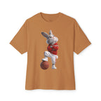 Oversized Bunny Basketball Player Graphic T-Shirt