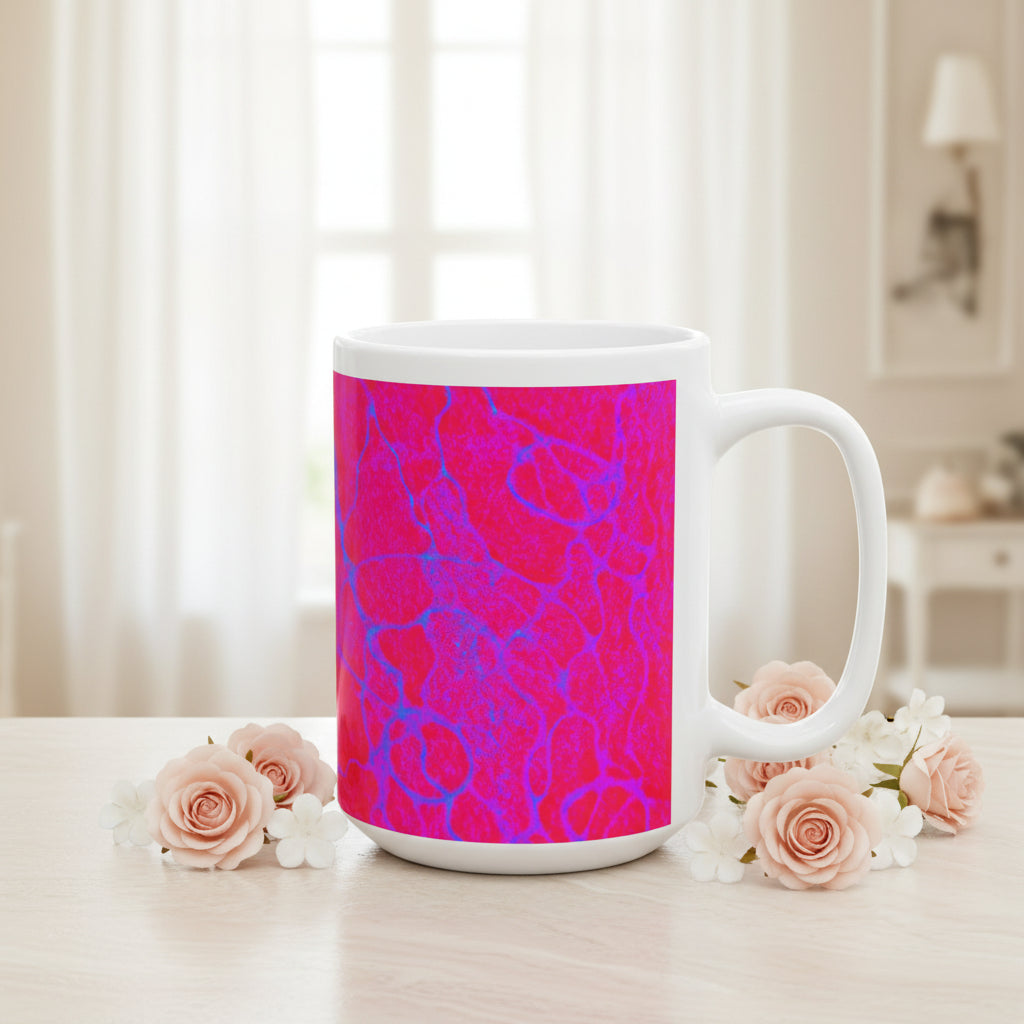 Pink Abstract Mug | Ceramic Coffee Cup | Modern Aesthetic Gift