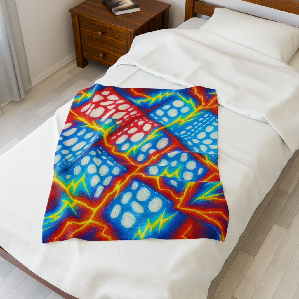 Vibrant Velveteen Plush Blanket - Cozy Throw for Comfort, Kids Room Decor, Vibrant Blanket Gift, Home Accents, Parties & Holidays