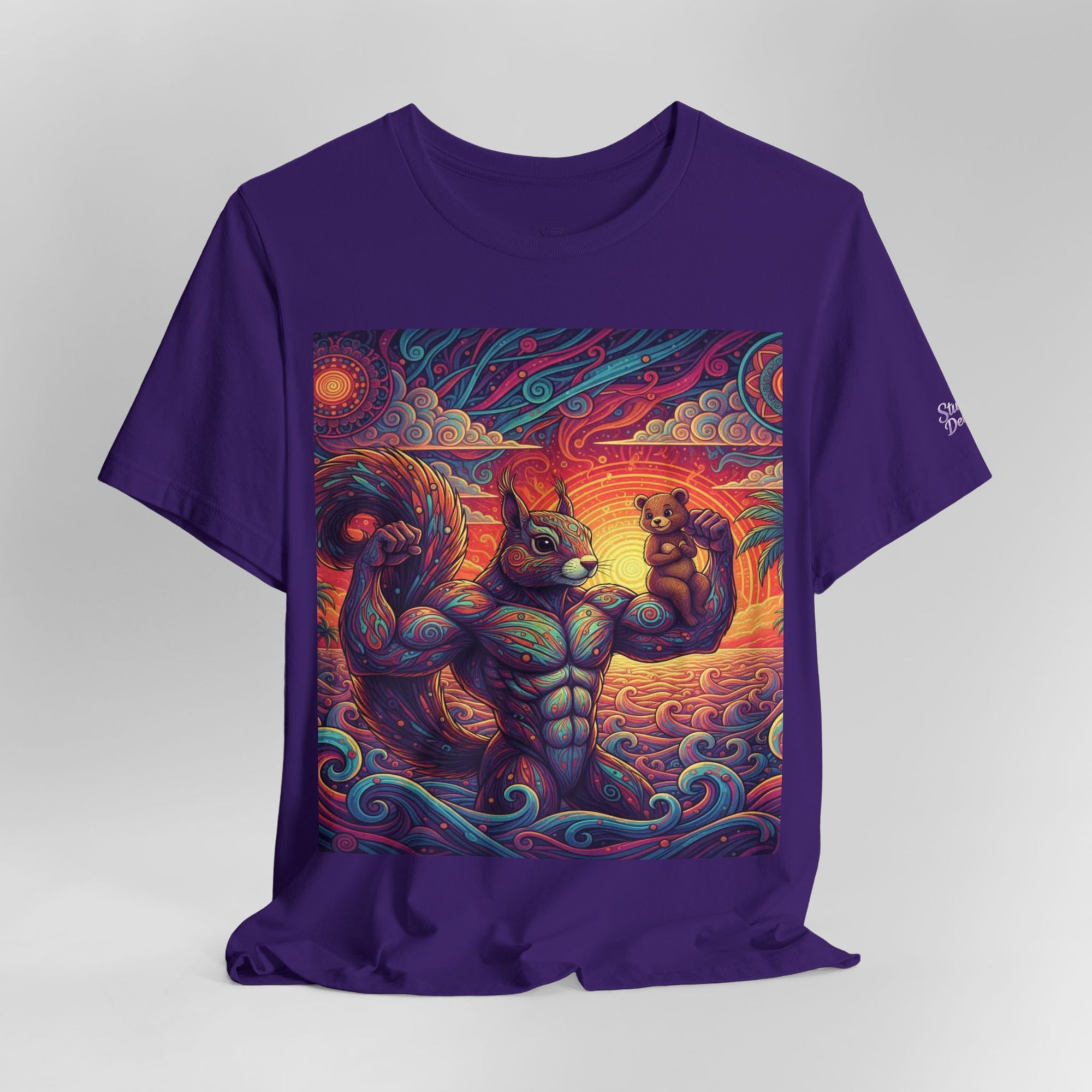 Muscular Squirrel Warrior T-Shirt | Fantasy Animal Design | Colorful Unisex Graphic Shirt