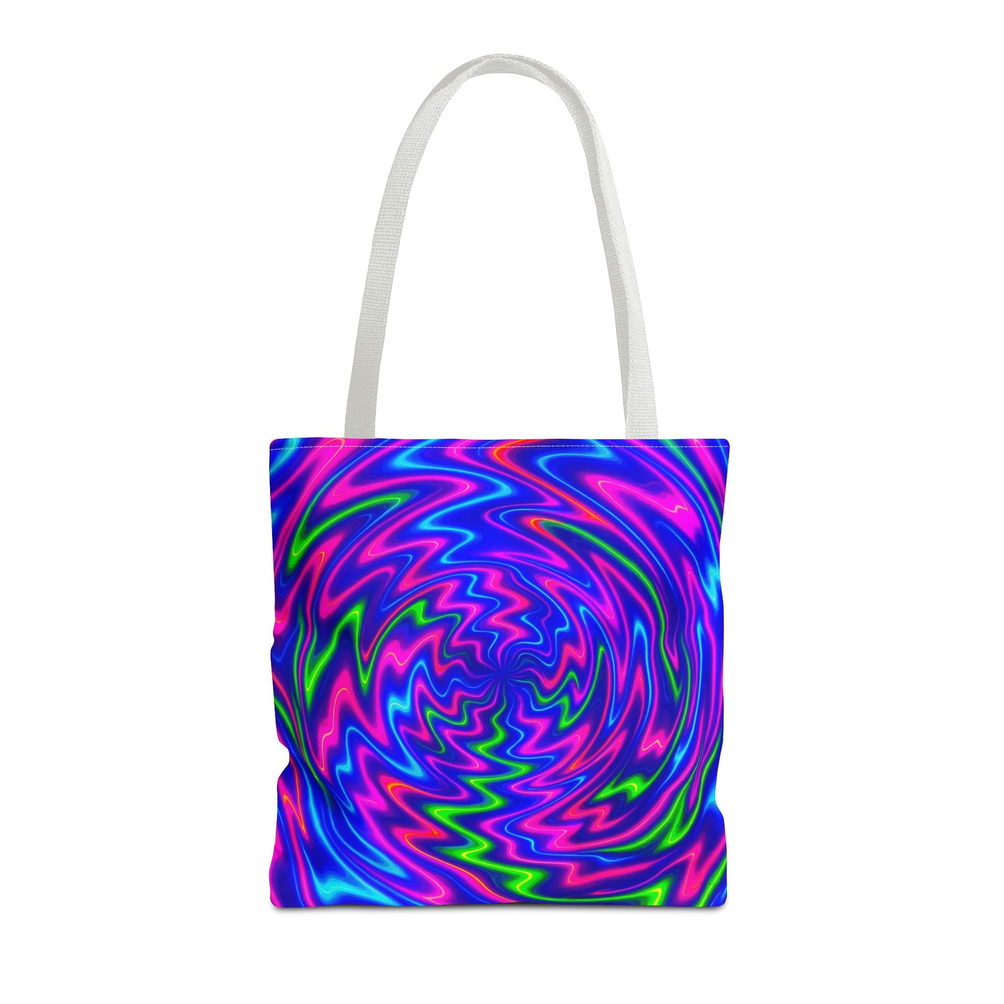 Neon Psychedelic Tote | Colorful Swirl Art Bag