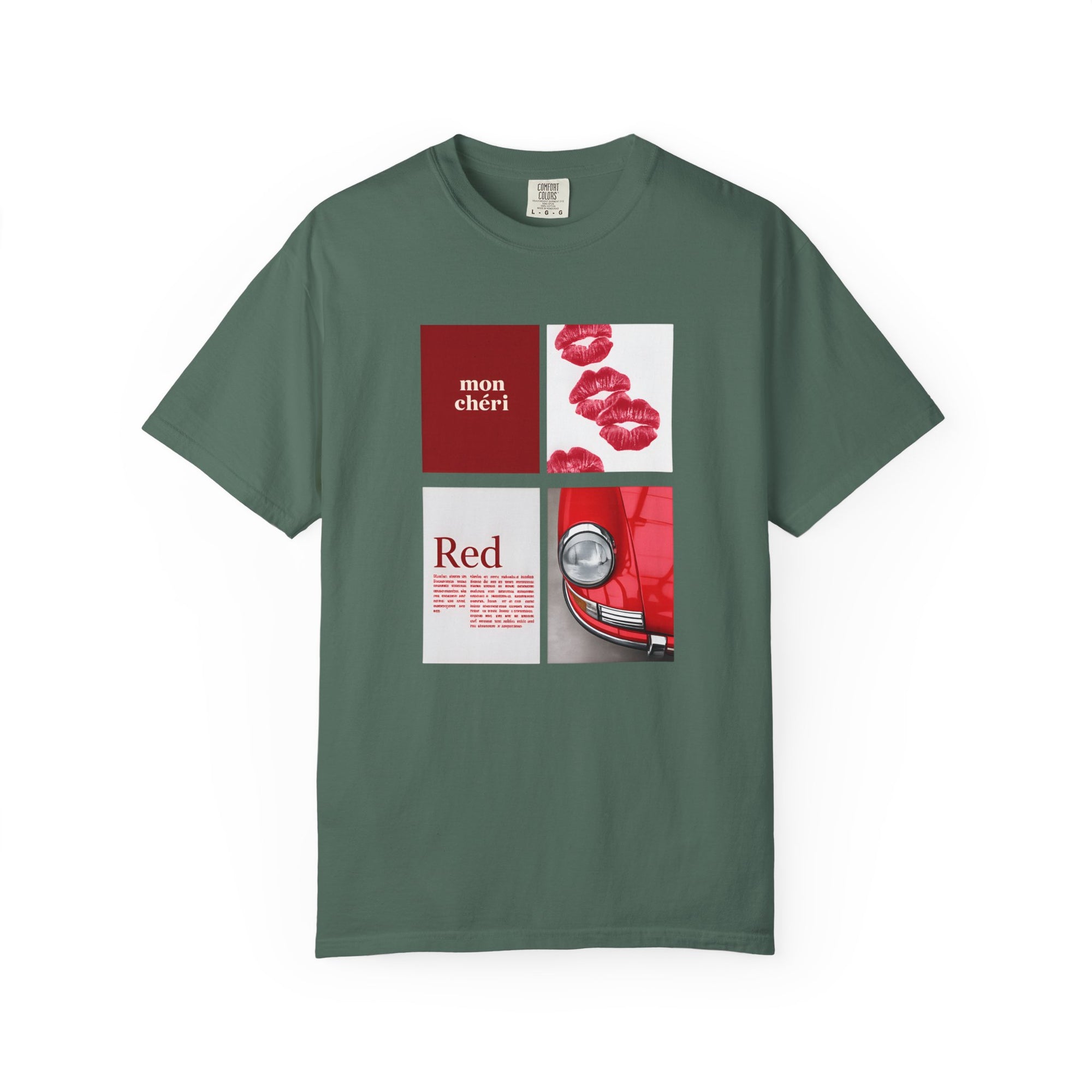 Cotton T-Shirt | Mon Chéri Aesthetic Kiss, Car Print