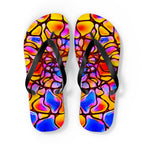 Vibrant Artistic Flip Flops | Colorful Summer Beach Sandals