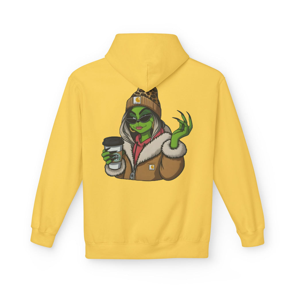 Sassy Grinch Girl Coffee Hoodie | Cozy Alien Winter Sweater | Funny Christmas Gift
