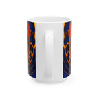 Fire Swirl Mug | Red Orange Abstract Coffee Cup | Bold Art Gift