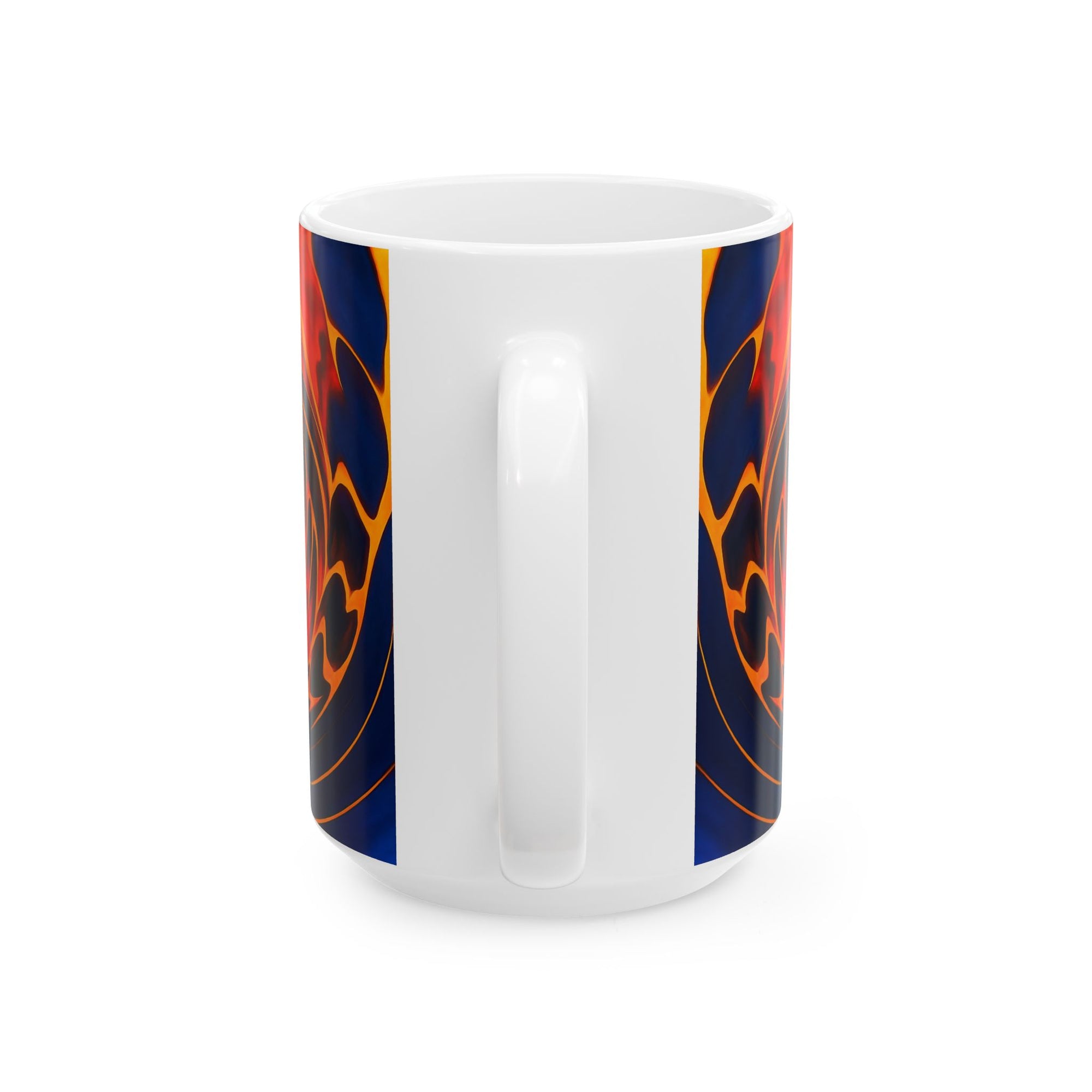 Fire Swirl Mug | Red Orange Abstract Coffee Cup | Bold Art Gift