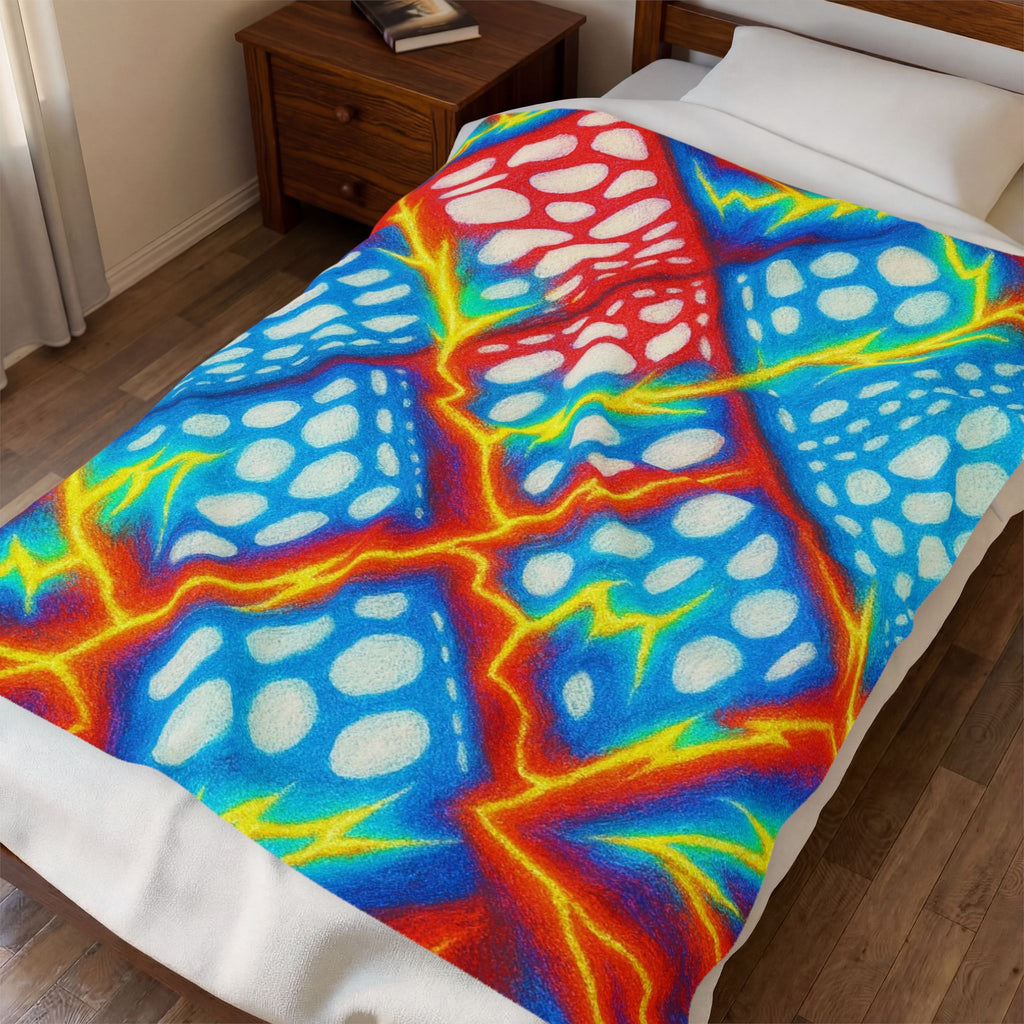 Colorful Plush Blanket | Cozy Velveteen Throw | Kids Room Decor