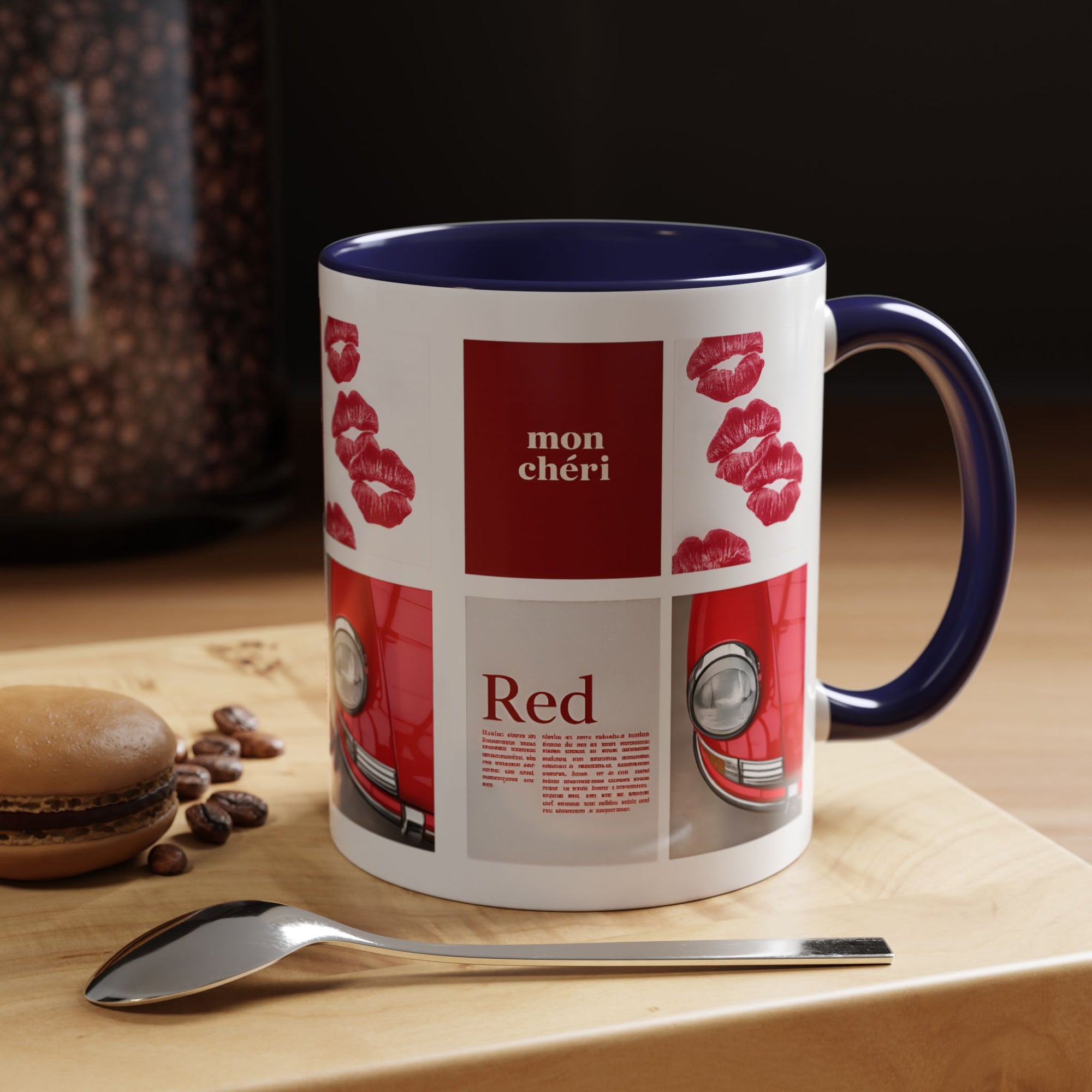 Retro Love Mug | Vintage Car & Lips Coffee Cup