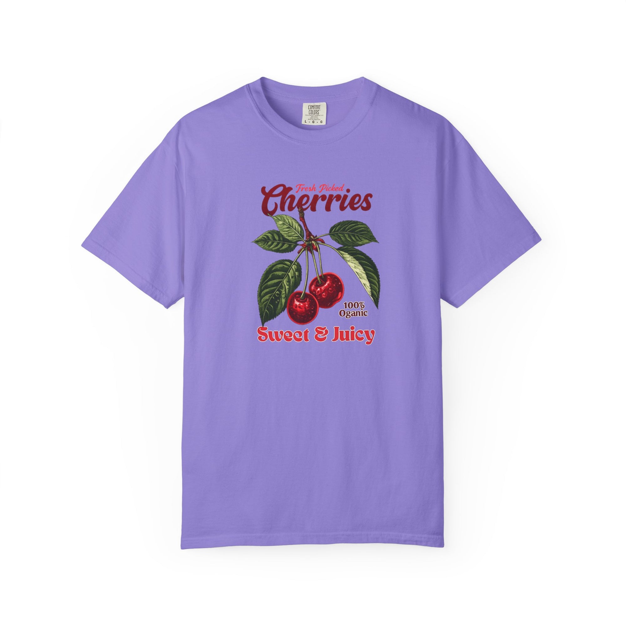 Cherry Vintage Tee — "Fresh Picked Cherries: Sweet & Juicy" Graphic T-Shirt