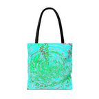Ocean Swirl Tote Bag | Turquoise Abstract Beach Shopper