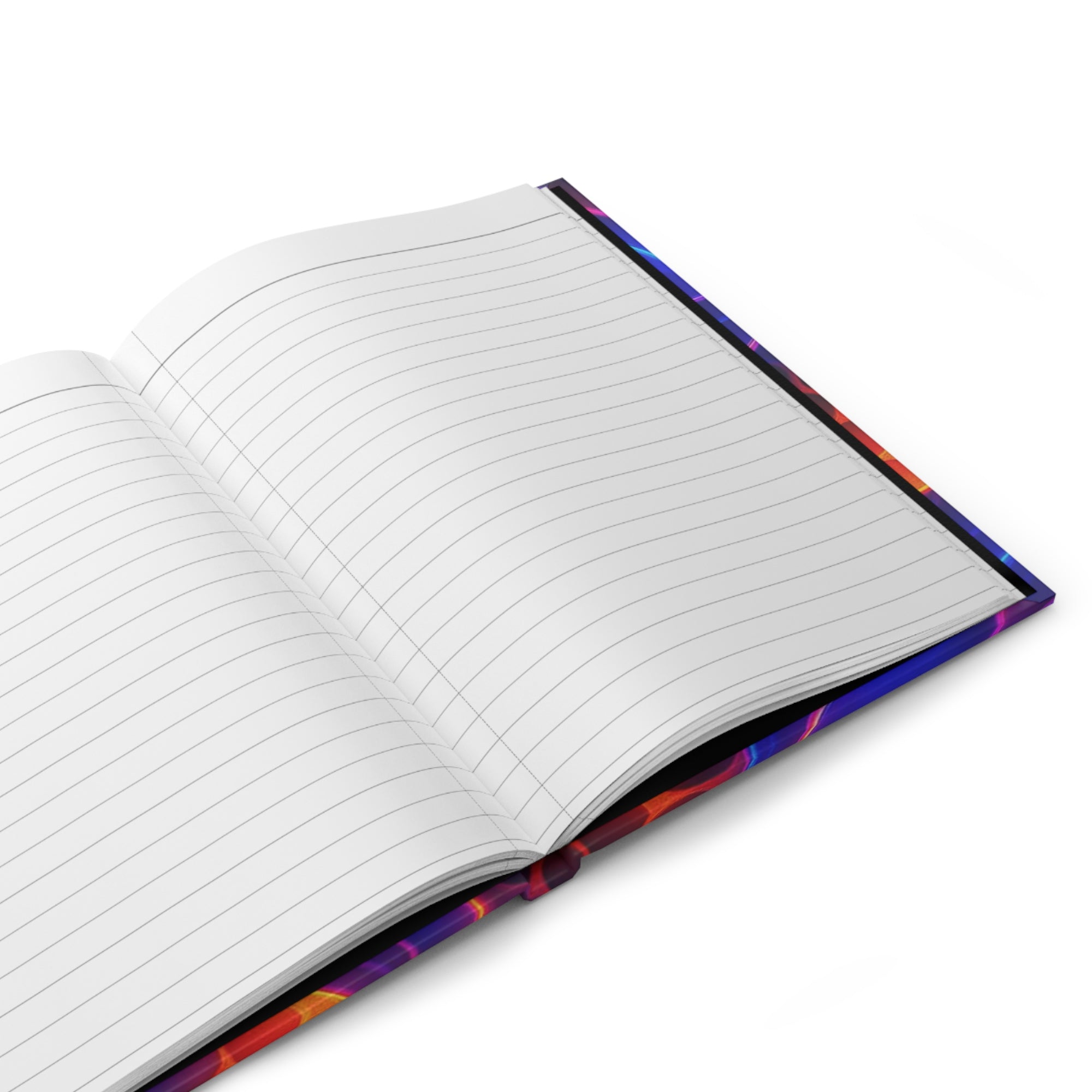 Neon Wave Abstract Notebook | Colorful Aesthetic Journal Hardcover