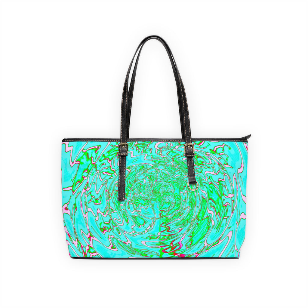 Mint Swirl Tote Bag | Abstract Marble Shoulder Bag