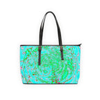 Mint Swirl Tote Bag | Abstract Marble Shoulder Bag