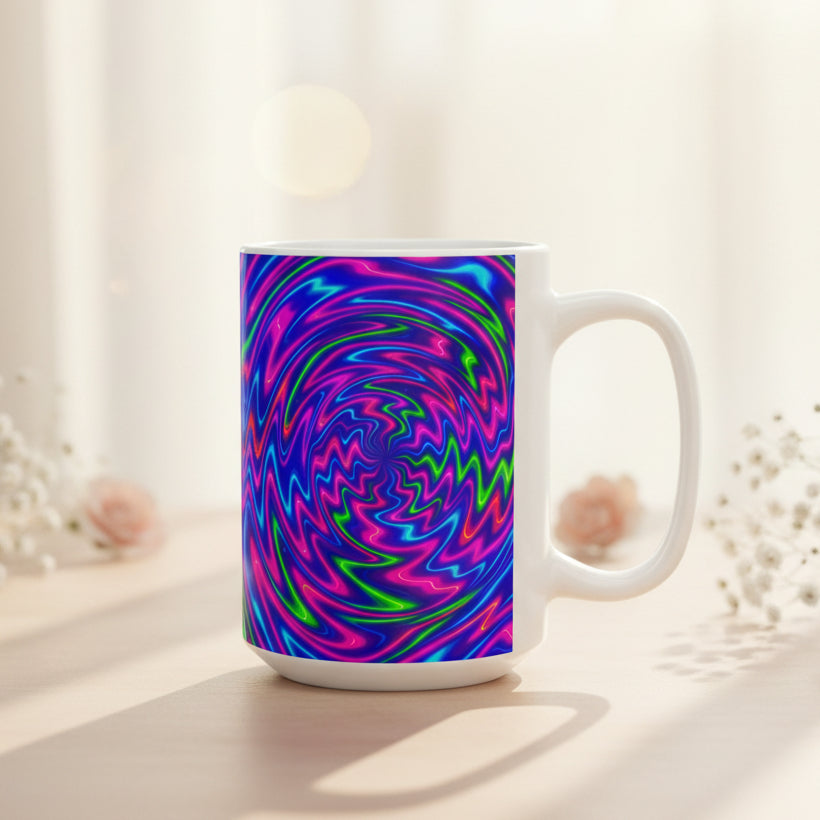 Psychedelic Spiral Mug | Trippy Swirl Coffee Cup | Retro Art Gift