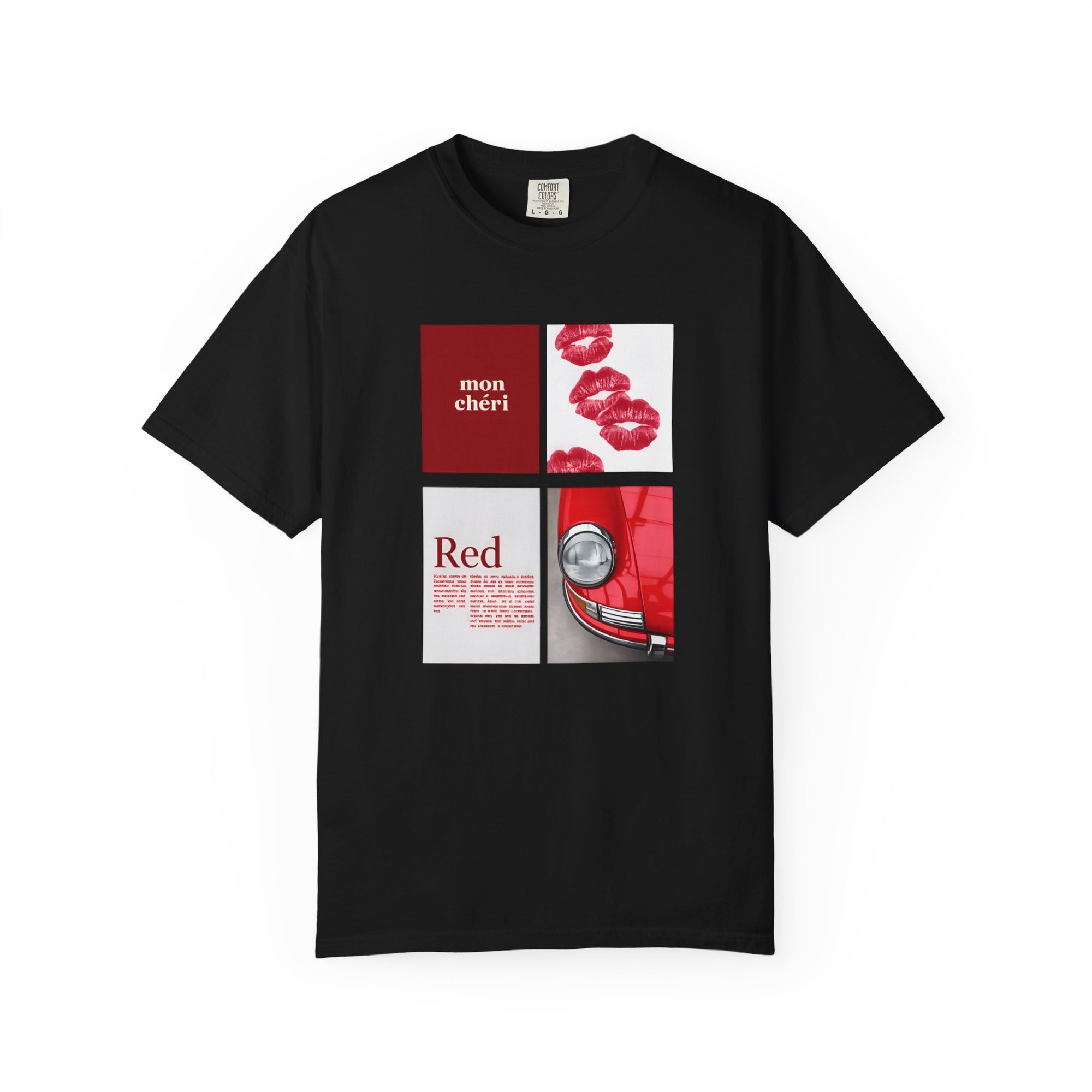 Cotton T-Shirt | Mon Chéri Aesthetic Kiss, Car Print