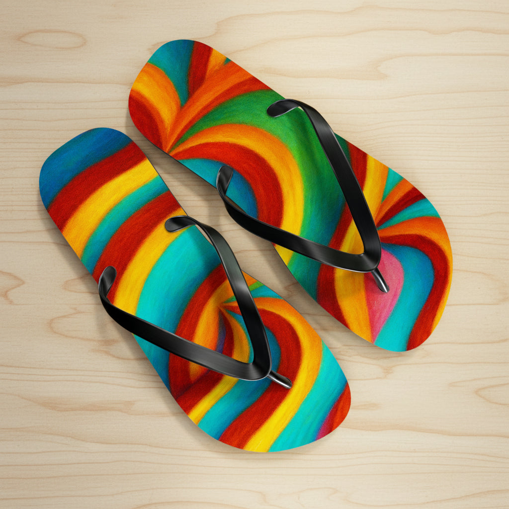 Artistic Flip Flops | Colorful Summer Sandals | Festival Aesthetic