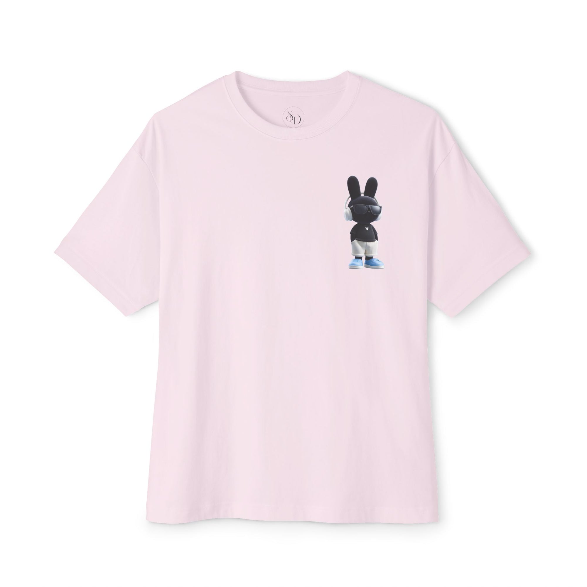 Oversized | Black Bunny Character Tee | Bunny Graphic T-Shirt