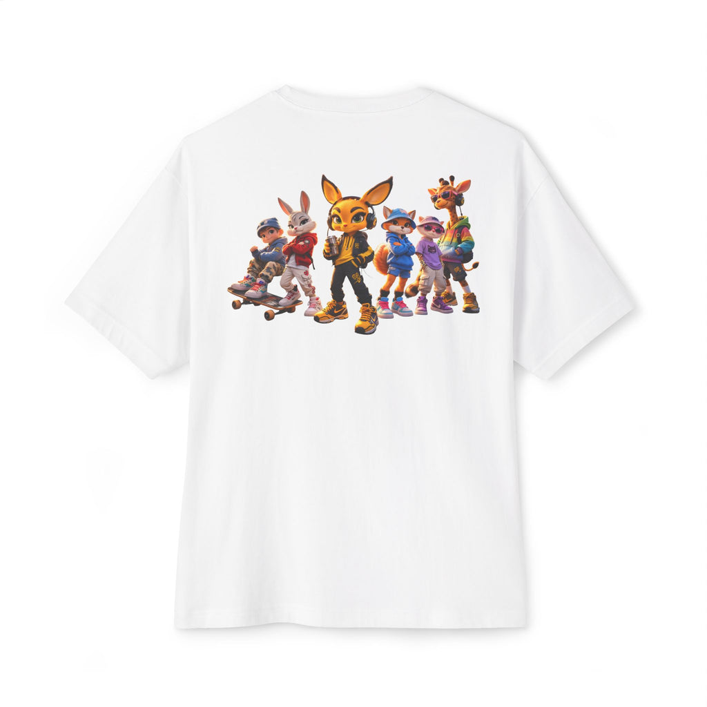 Anthropomorphic Street Crew Tee — Cartoon Fox & Friends Graphic T‑Shirt