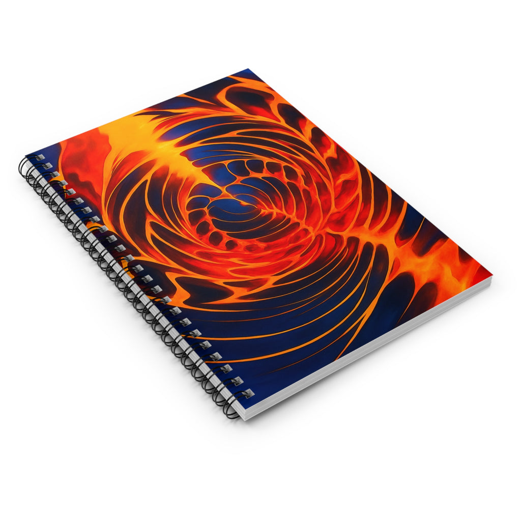 Fiery Vortex Abstract Spiral Notebook | Modern Art Stationery