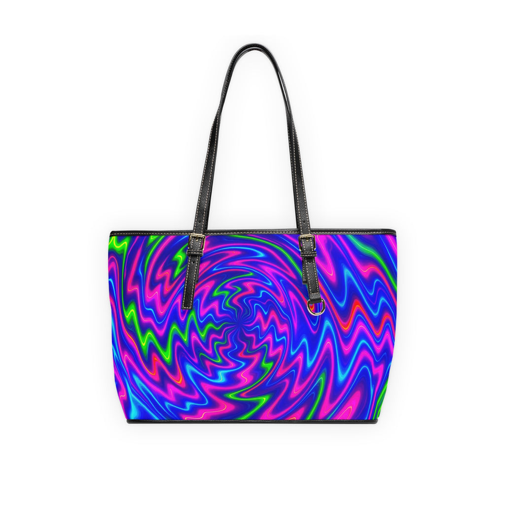 Neon Swirl Tote Bag | Bold Psychedelic Fashion Shopper
