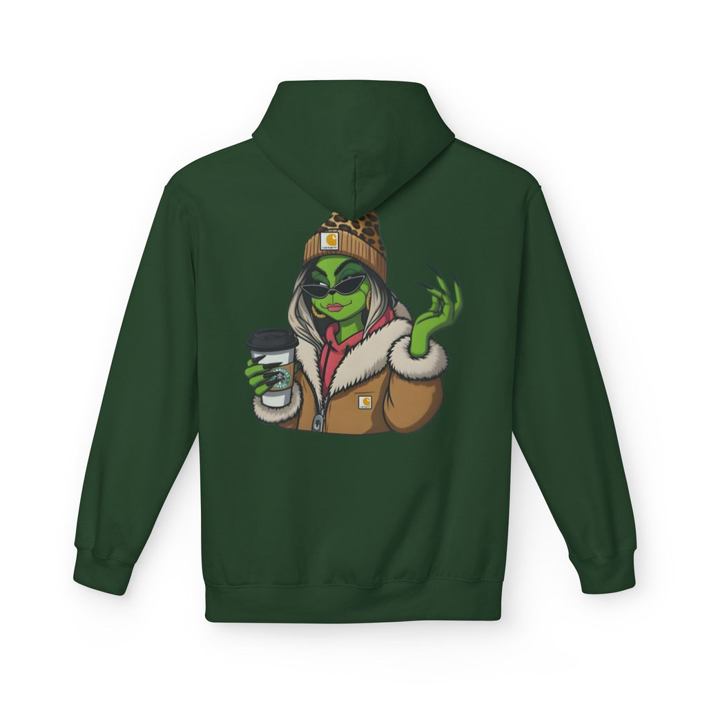 Sassy Grinch Girl Coffee Hoodie | Cozy Alien Winter Sweater | Funny Christmas Gift