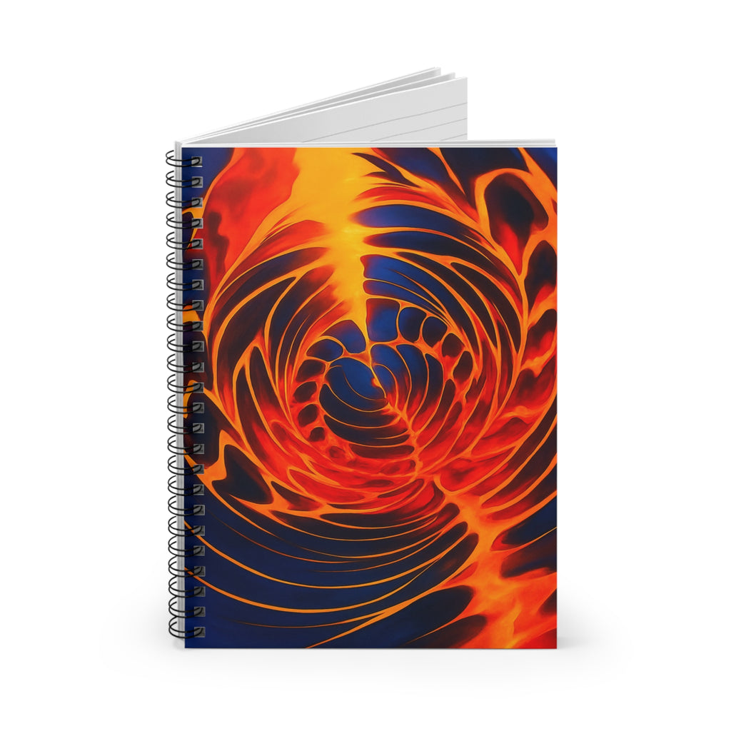 Fiery Vortex Abstract Spiral Notebook | Modern Art Stationery