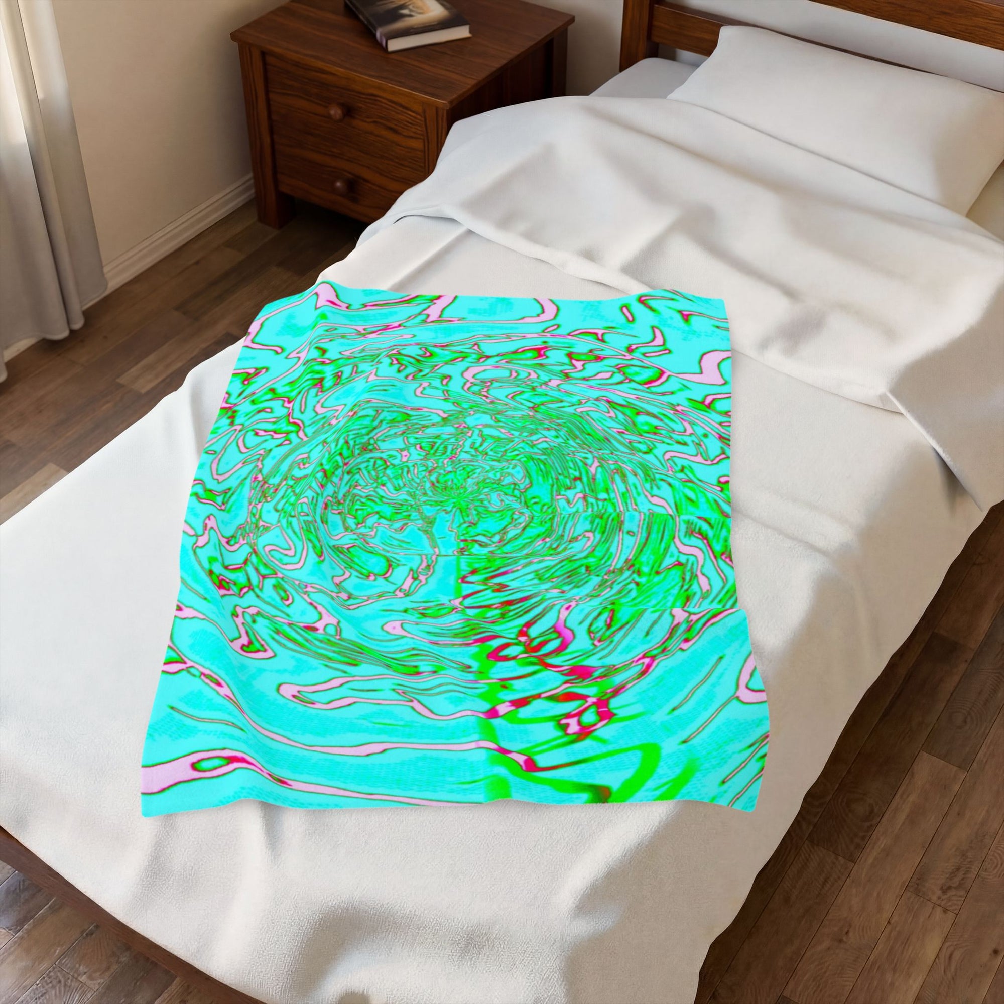 Watercolor Plush Blanket | Colorful Velveteen Throw | Cozy Home Decor