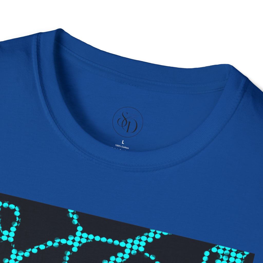 Black & Turquoise Neuro-Art T-Shirt | Soft Cotton Unisex Tee