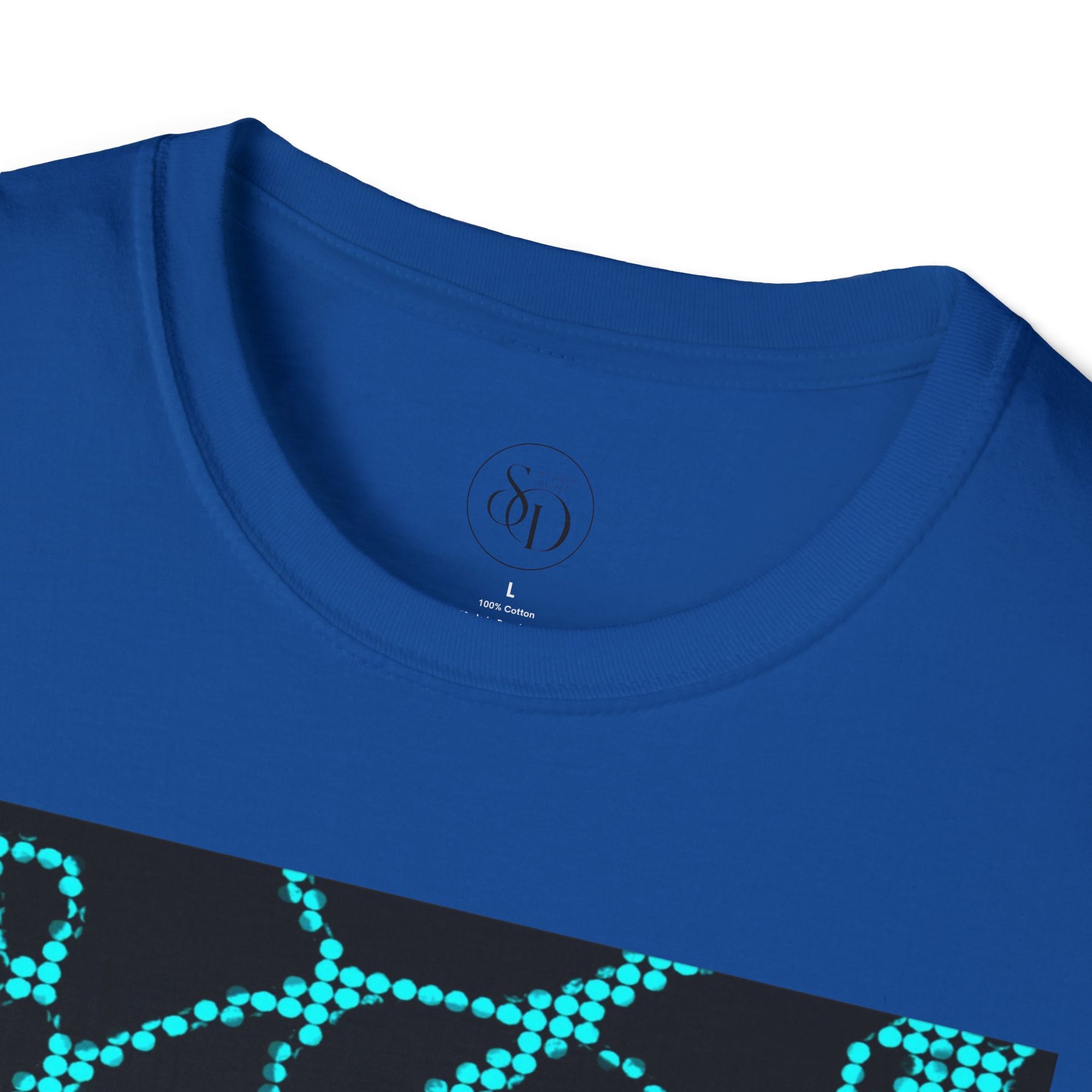 Black & Turquoise Neuro-Art T-Shirt | Soft Cotton Unisex Tee